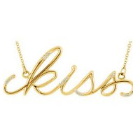 14K Gold Kiss Diamond necklace
