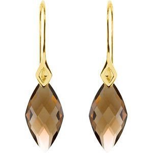 Genuine Checkerboard Smoky Quartz Earrings