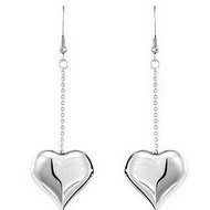 Stainless Steel Heart Drop Earrings
