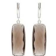 Genuine Smoky Quartz Lever Back Earrings