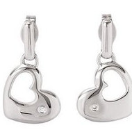 Diamond Heart Dangle Earrings