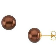 Freshwater Dyed Chocolate Cultured Pearl Earrings