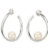 Freshwater Pearl Diamond Earrings