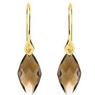 Genuine Checkerboard Smoky Quartz Earrings
