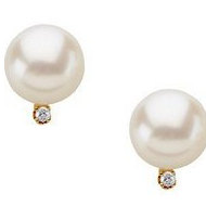 Freshwater Pearl Diamond Earrings