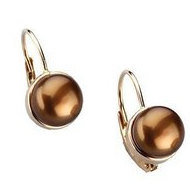 Freshwater Dyed Chocolate Cultured Pearl Lever Back Earrings