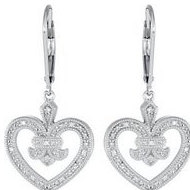 Diamond Heart Design Earrings