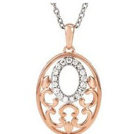 Diamond Oval Pendant