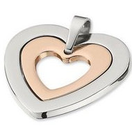 Amalfi Stainless Steel Heart Pendant with Polished Immersion Plate