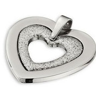 Amalfi Stainless Steel Glitter Heart Pendant with Immersion Plate