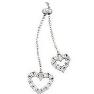 Two Dangle Hearts Diamond Pendant