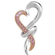 Genuine Pink Sapphire Heart Pendant