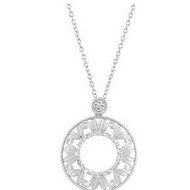 Sterling Silver Cirlce Diamond Pendant