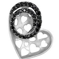 Genuine Black Spinel Heart Pendant
