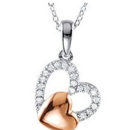 Diamond Double Heart Pendant