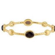 8 Genuine Checkerboard Smoky Quartz Bangle Bracelet