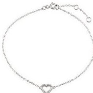 Cubic Zirconia Heart Design Adjustable Bracelet
