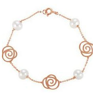 Freshwater Cultured Pearl Floral Design Bracelet