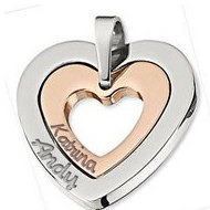 Personalized Stainless Steel Couple s Heart Pendant