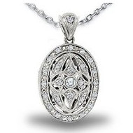 Sterling Silver Oval CZ Locket