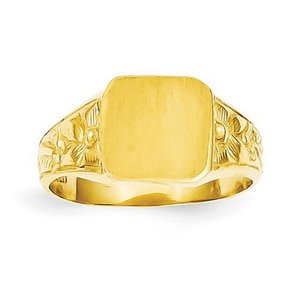 14K Gold Girl s Fancy Square Signet Ring