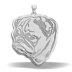 Pug Dog Portrait  Charm or Pendant