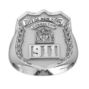 Personalized Corrections Badge Ring with Number   Department