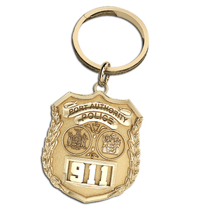 Personalized Port Authority Police Badge Keychain w  Your Number