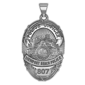 Personalized Newport Beach California Police Badge with Your Rank and Number
