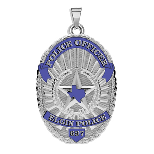 Personalized Texas Elgin Police Badge with Your Rank and Number