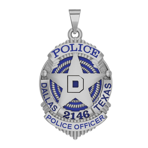Personalized Dallas Texas Police Badge with Your Rank  and Number