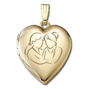 Solid 14K Yellow Gold  Sisters Devotion  Locket