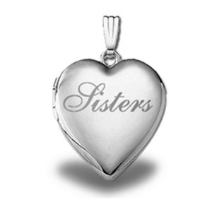 Sterling Silver  Sisters  Heart Locket