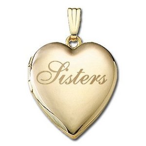 Solid 14K Yellow Gold  Sisters  Locket