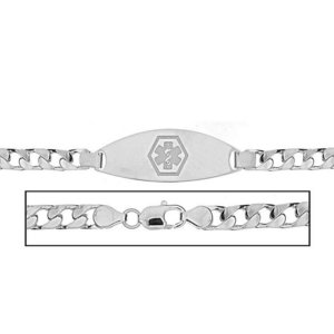 Sterling Silver Women s Curb Link Medical ID Bracelet