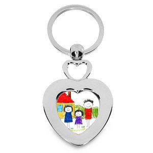 Stainless Steel Engravable Heart Laser Keychain