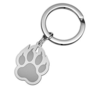 Sterling Silver Cat Paw Print Keychain