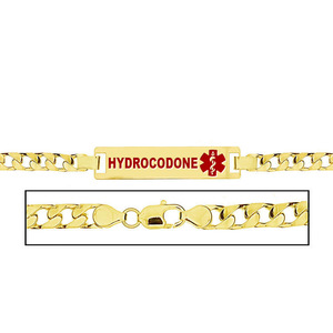 Women s Hydrocodone Curb Link Medical ID Bracelet