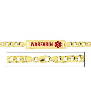 Women s Warfarin Curb Link Medical ID Bracelet