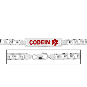 Men s Codeine Curb Link Medical ID Bracelet