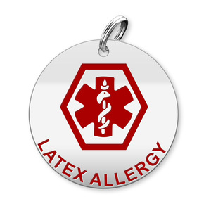 Medical Round Latex Allergy Charm or Pendant