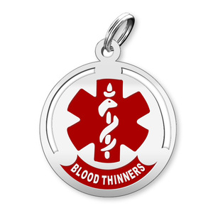 Round Blood Thinners Charm or Pendant