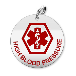 Medical Round High Blood Pressure Charm or Pendant