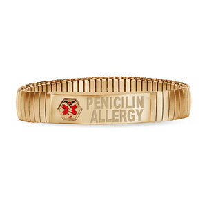 Stainless Steel Penicilin Allergy Men s Expansion Bracelet