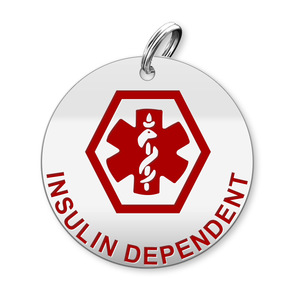 Medical Round Insulin Dependent Charm or Pendant
