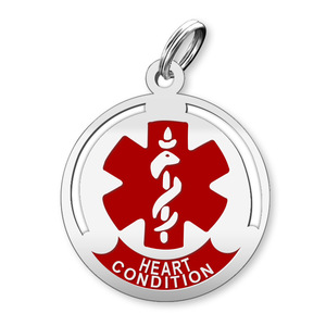 Round Heart Condition Charm or Pendant
