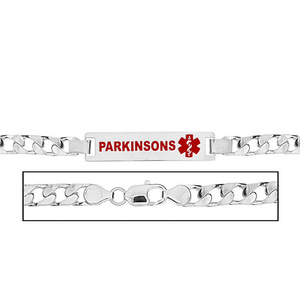 Men s Parkinson s Curb Link Medical ID Bracelet