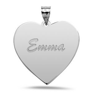 Engravable Polished Heart Pendant