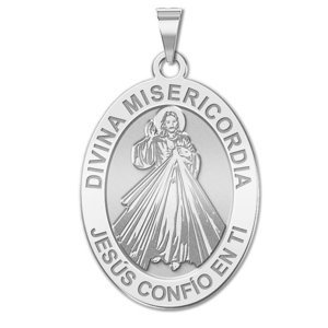 Divina Misericordia Jesus Oval Religious Medal  EXCLUSIVE 