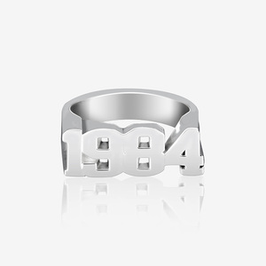 Birth Year Block Personalized Ring